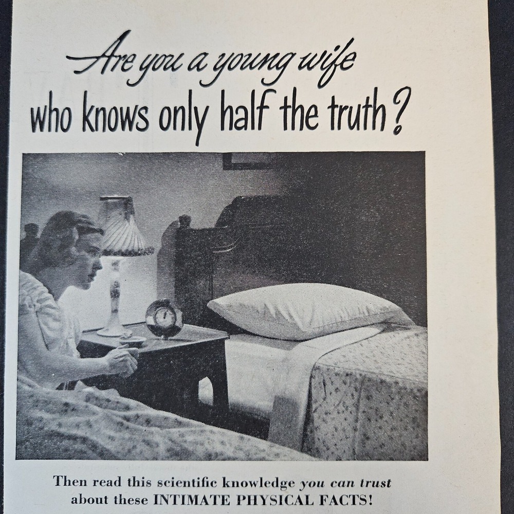 1949 Zonite Products Feminine Hygiene Vintage Print‎ Ad Intimate Physical Facts